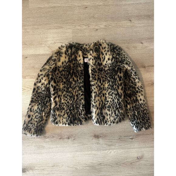 Nordstrom Chelsea 28 Faux leopard fur coat size Small - Picture 5 of 7